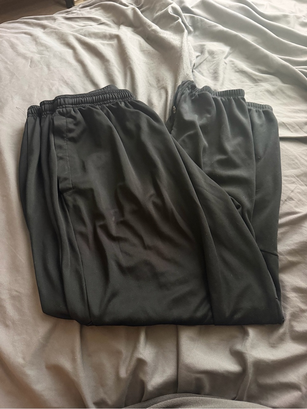Men's Black Elastic-Waist Track Pants